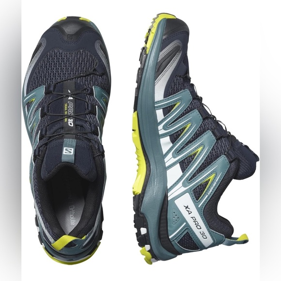 Salomon Xa Pro 3D V9 Goretex Navy Blazer Hydro Evening Primrose Size 8.5 LNC - Picture 8 of 10